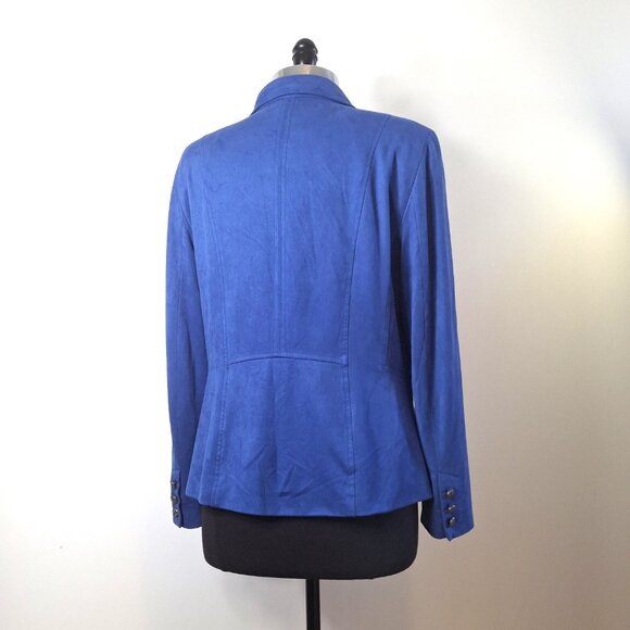 Vintage Conrad C Proportion Petite Sz 12 (LG) Suede Blazer Jacket Buttoned Lined - Picture 6 of 16